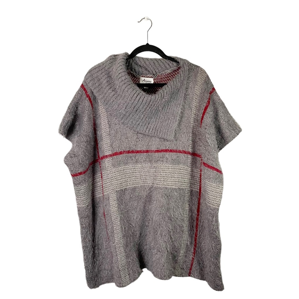 Arianna by Howard’s Fuzzy Soft Plaid Loose Fit Knit Business Casual Sweater OS - Picture 2 of 5